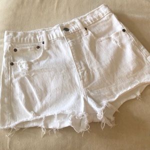 Abercrombie & Fitch white denim shorts